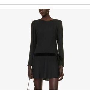 Reformation x Camille Rowe - Eleri Split-Side Woven-Blend Mini Dress 4 NWOT